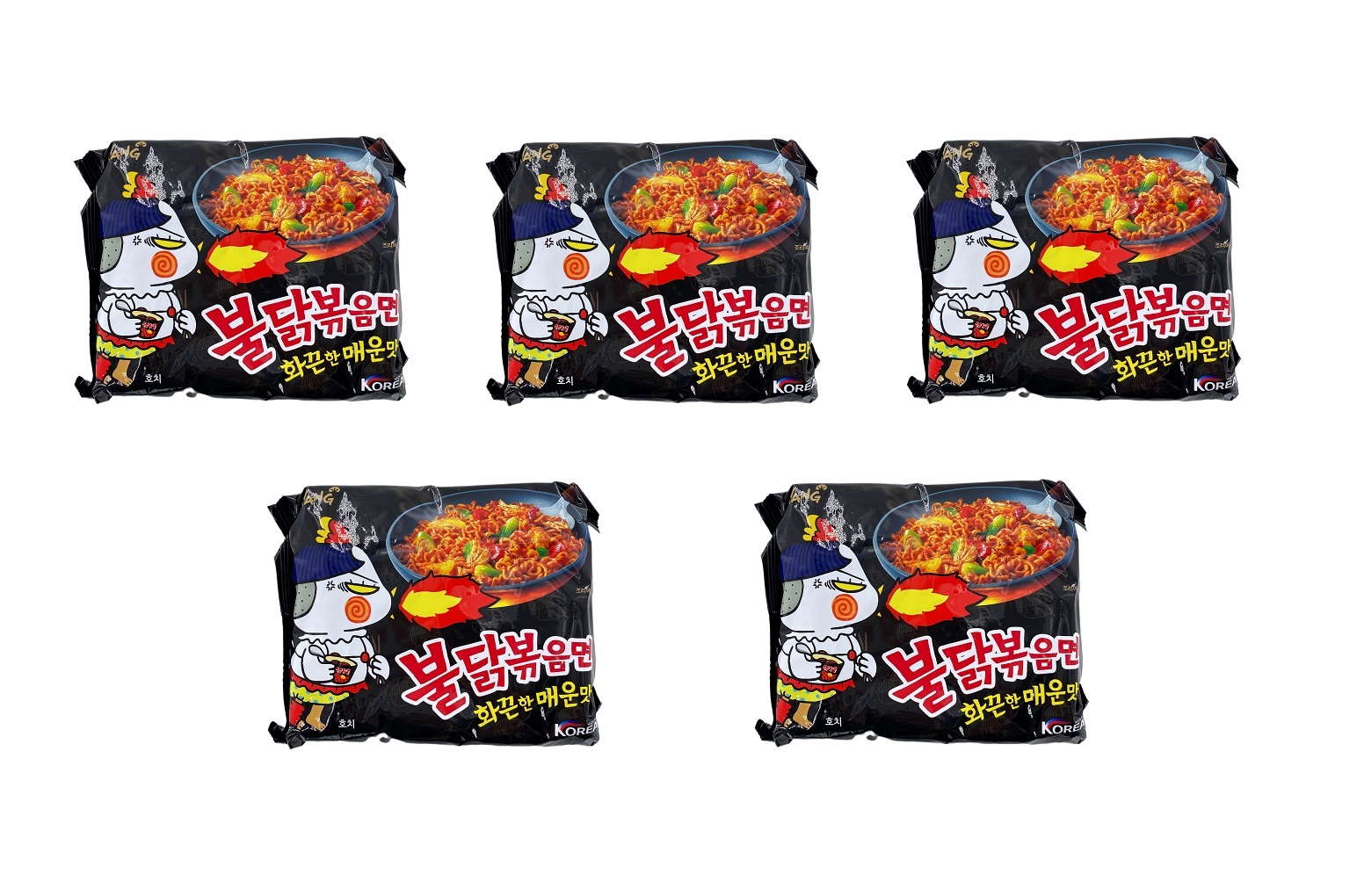 Корейская оригинальная лапша SamYang б/п курица острая, в наборе 5 шт по 130 гр.