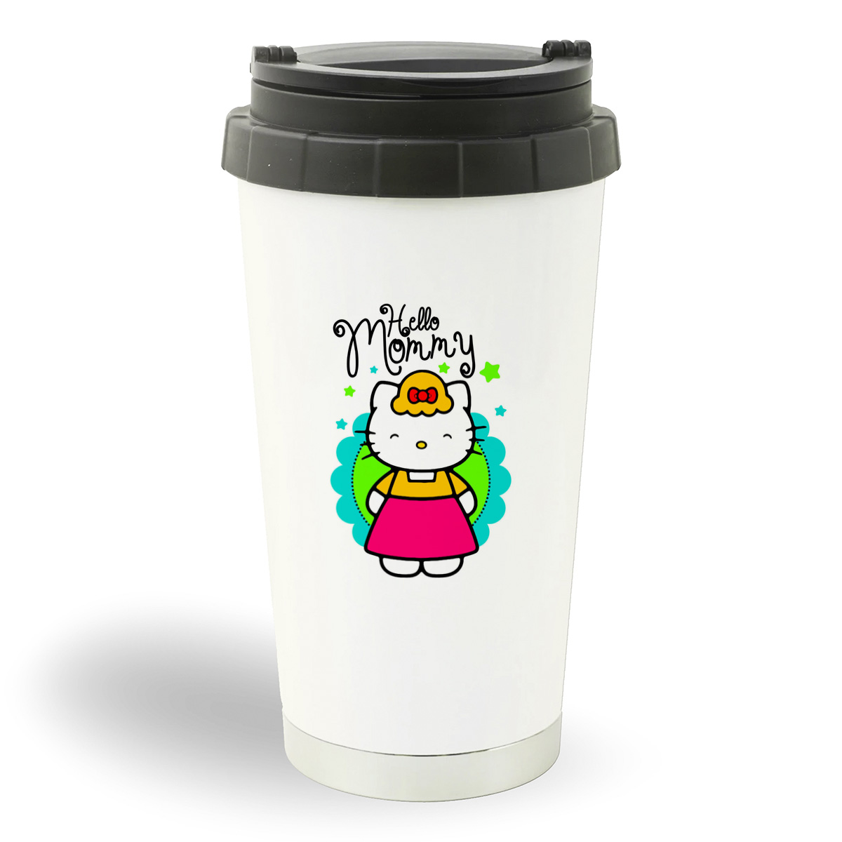 

Термостакан белый CoolPodarok Hello Mammy