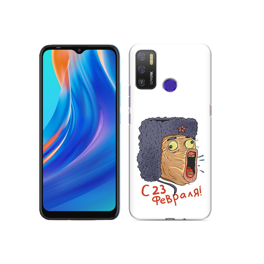 

Чехол MyPads Tocco для Tecno Spark 5 Air 23 февраля смешная эмоция, Прозрачный, Tocco