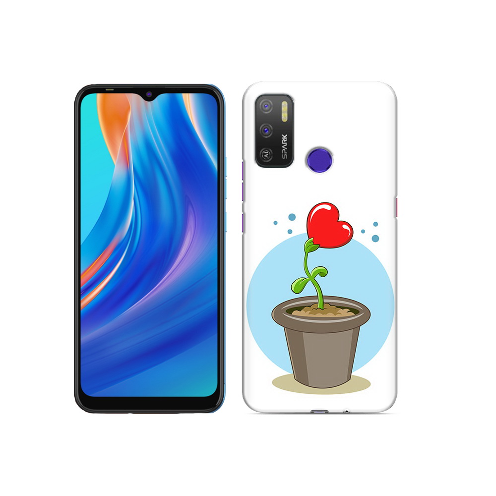 

Чехол MyPads Tocco для Tecno Spark 5 Air Растение любви 14 февраля, Прозрачный, Tocco