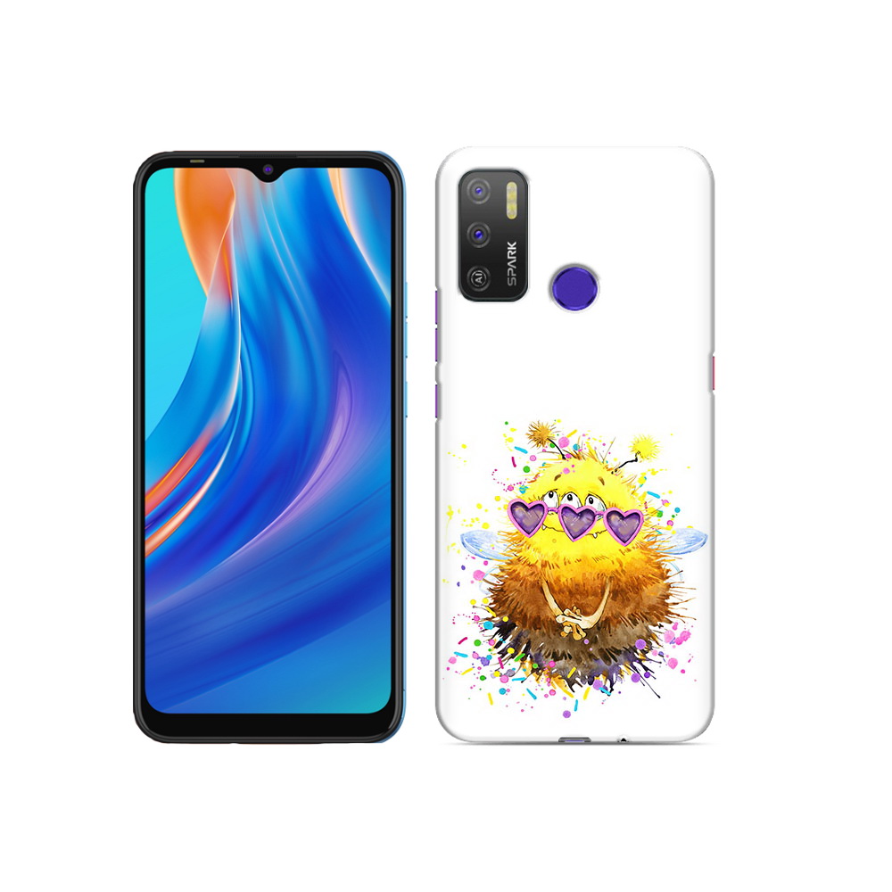 

Чехол MyPads Tocco для Tecno Spark 5 Air Пушитый шмель, Прозрачный, Tocco