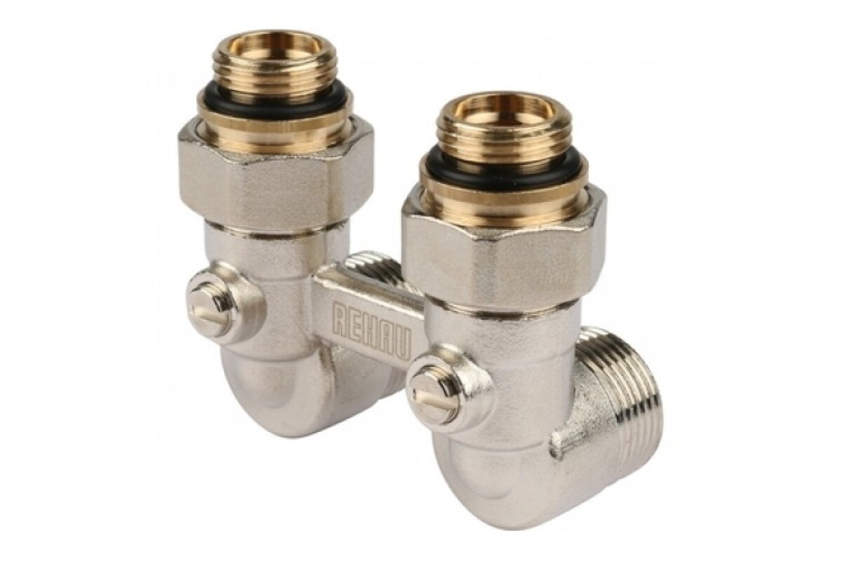 

Узел нижнего подключения угловой G 1/2"x3/4" REHAU с соединительным ниппелем, Узел нижнего подключения угловой G 1/2"x3/4" с соединительным ниппелем