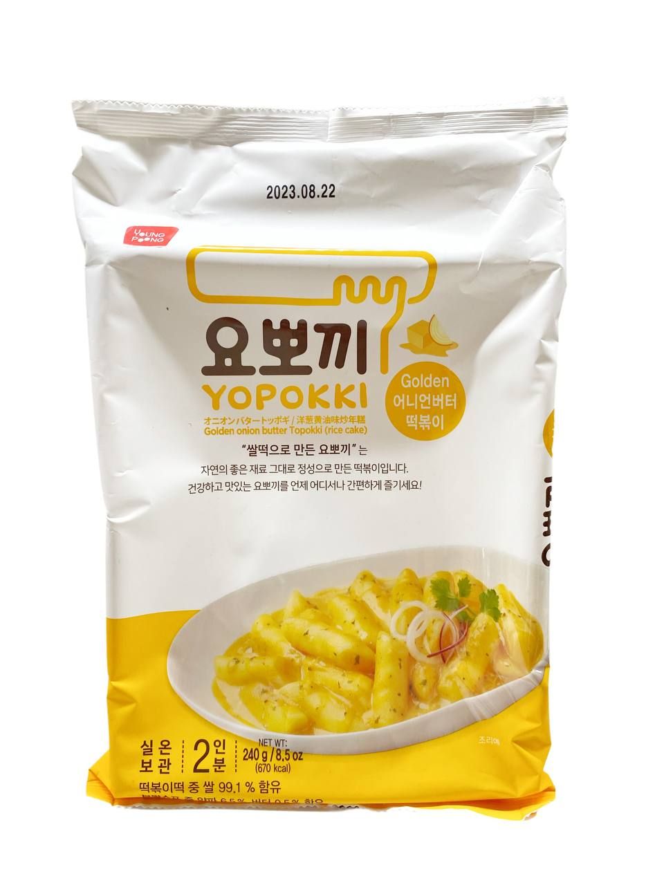 Корейские рисовые палочки Токпокки сливочно-луковый соус, Golden onion butter Topokki 240г