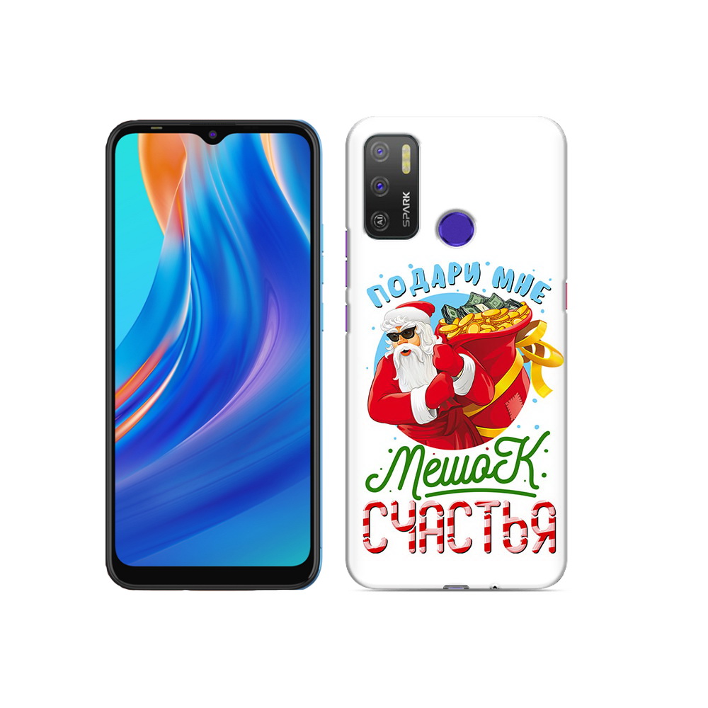 

Чехол MyPads Tocco для Tecno Spark 5 Air Подарите мне мешок денег, Прозрачный, Tocco
