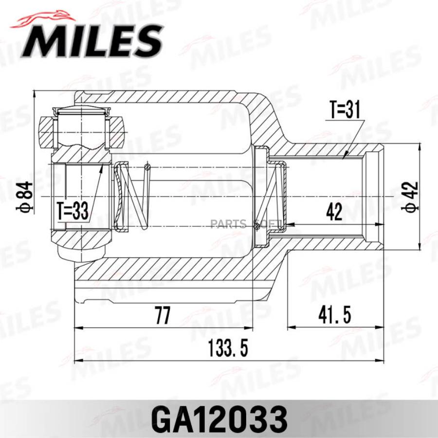 

Шрус Внутренний Правый Renault Duster 2011- Ga12033 Miles арт. GA12033