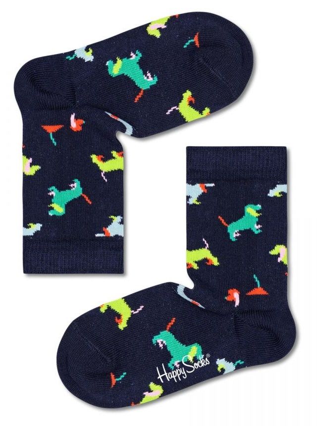 Детские носки Kids Puppy Love Sock с щенками Happy socks черный 2-3Y