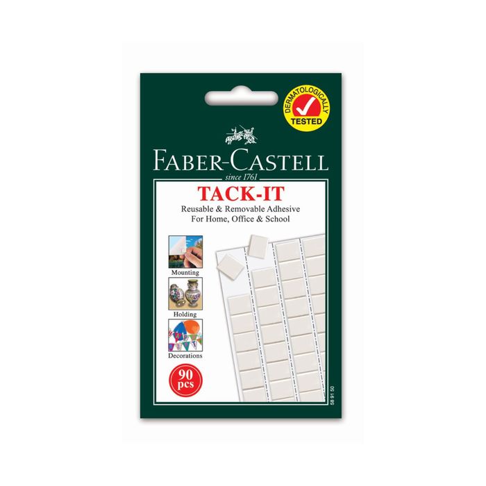 FABER-CASTELL Клеящие подушечки Faber-Castell TACK-IT белые, 90 штук /упаковка, 50 г, блис