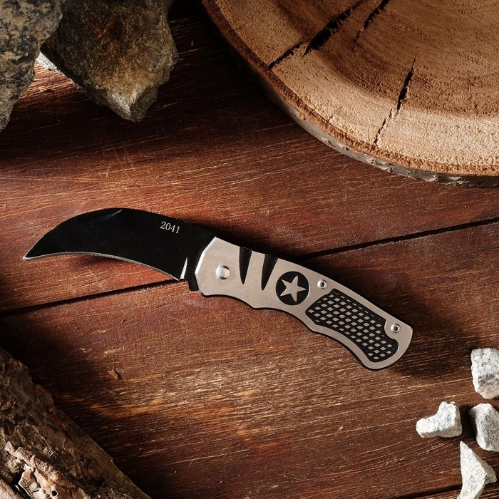 фото Нож складной "александр", ручка металл, без фиксатора, 14,5см nobrand