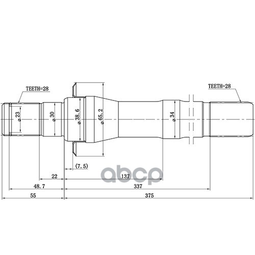 

ZIKMAR 'Z88129R Полуось 1шт