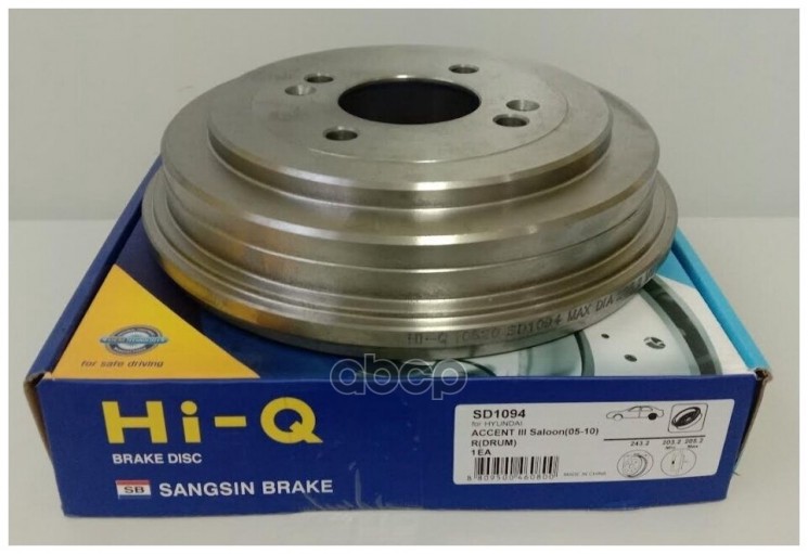 Sd1094_барабан Тормозной! Hyundai Accent/I20, Kia Rio 1.2-1.6/1.5crdi 05> Sangsin brake ар