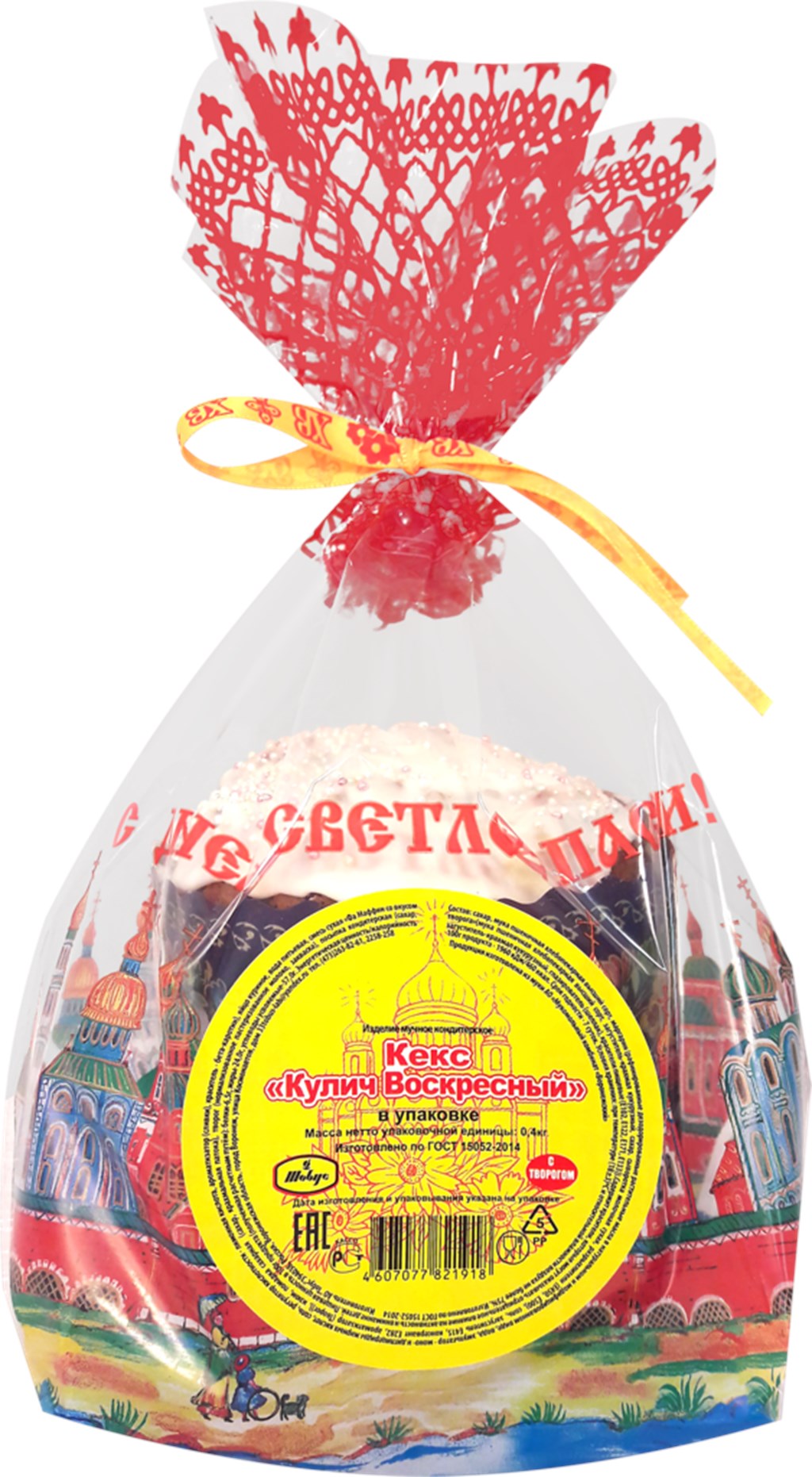 

Кекс-кулич Тобус Воскресный с творогом 400 г