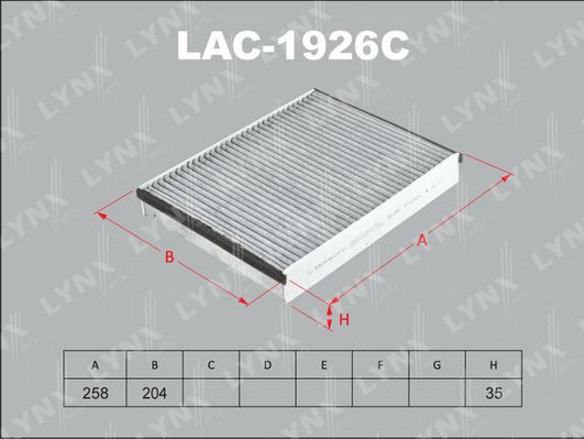 

Фильтр Салона Угольный Lac-1926c Nsin0023147238 LYNXauto арт. LAC1926C