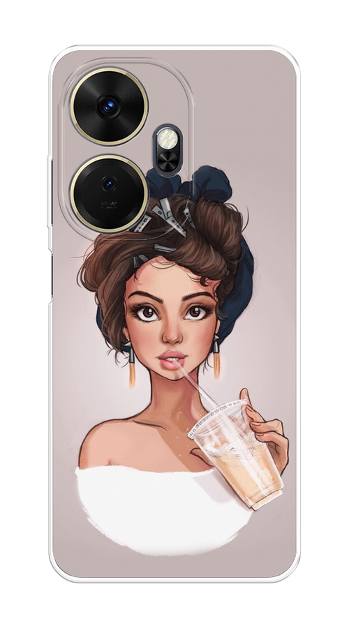 

Чехол на Itel P55 Plus 4G "Девушка с фраппе", Серый, 3201950-1