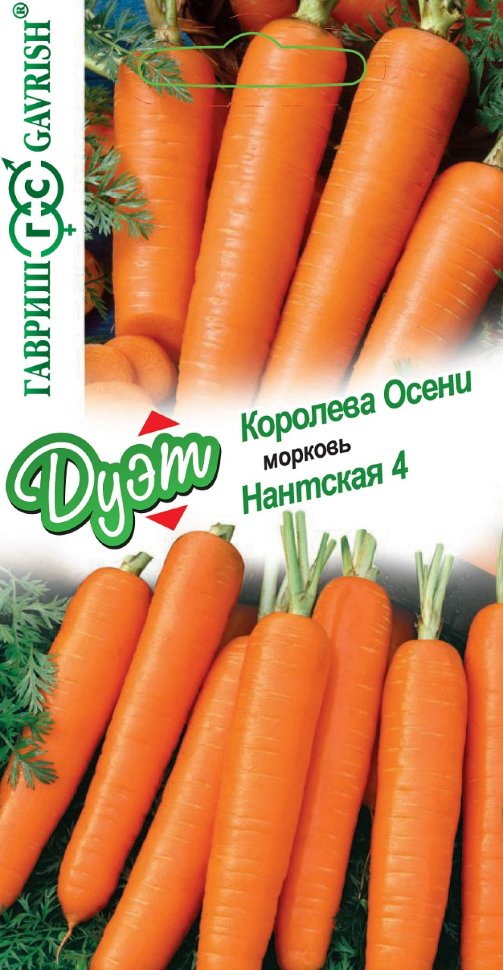 

Семена морковь Королева Осени Нантская 4 Гавриш 1026999151-10 10 уп.