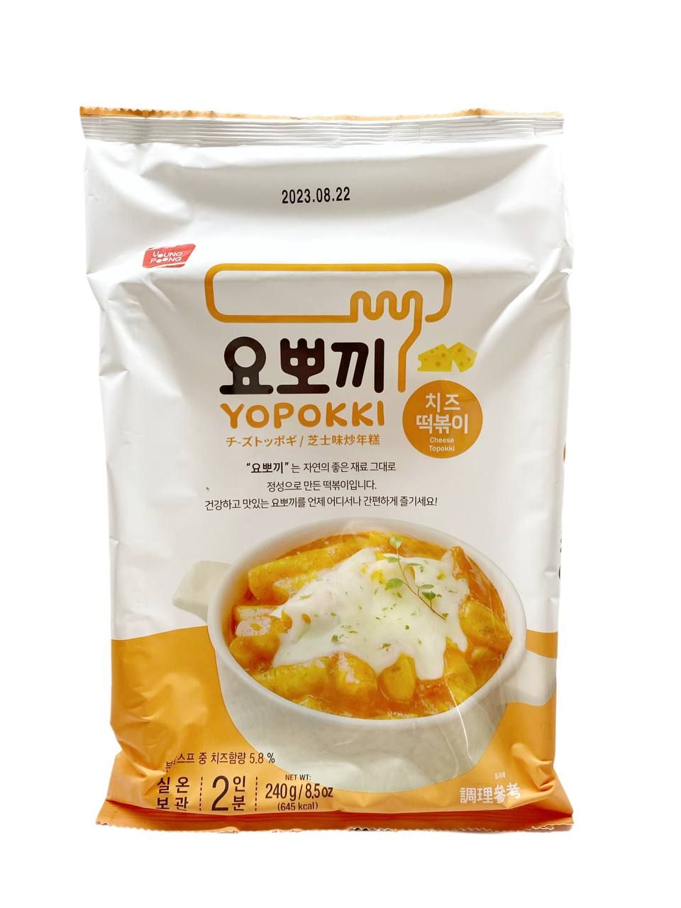 Корейские рисовые палочки Токпокки Сырные с соусом, Cheese Topokki , 240 г