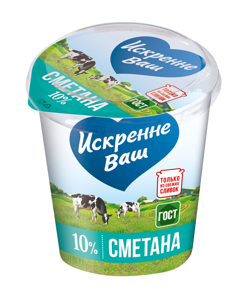 Сметана Искренне Ваш 10% 300 г