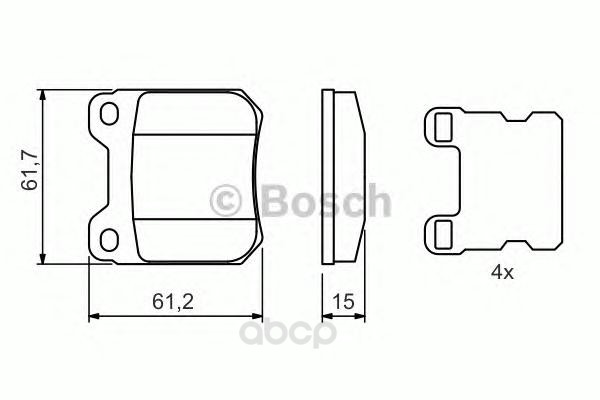 

Тормозные колодки Bosch задние дисковые для Opel Omega A 3.0/Vectra В 1.6-2.2 986490500