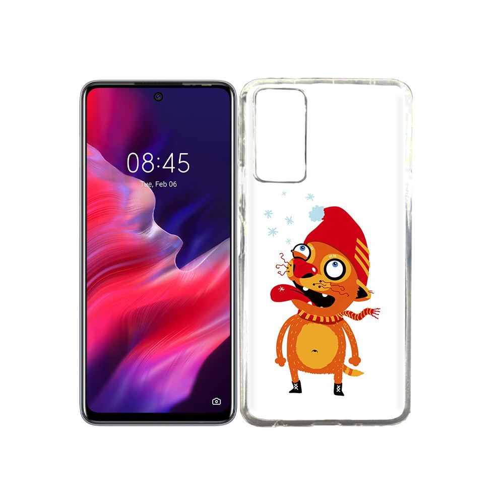 

Чехол MyPads Tocco для Tecno Pova 2 Зимний кот, Прозрачный, Tocco