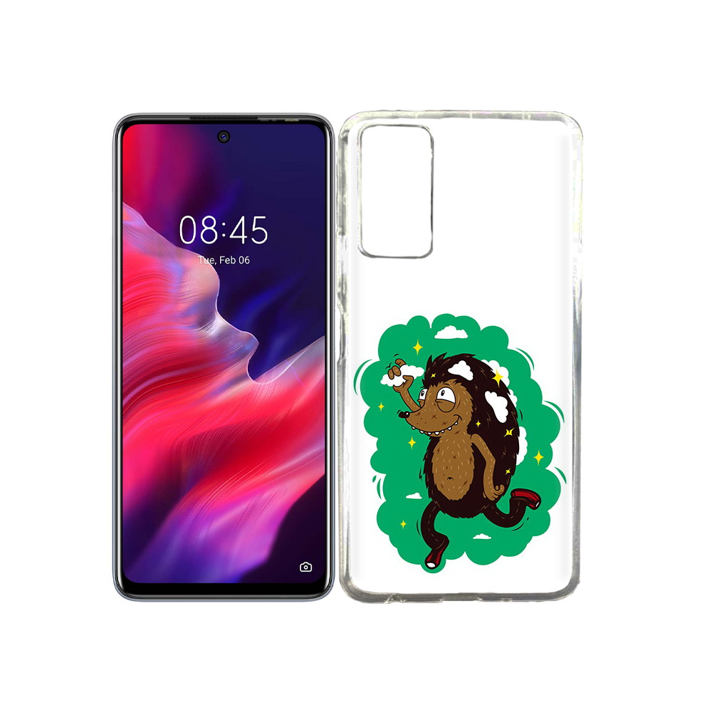 

Чехол MyPads Tocco для Tecno Pova 2 Ежик в облаках, Прозрачный, Tocco