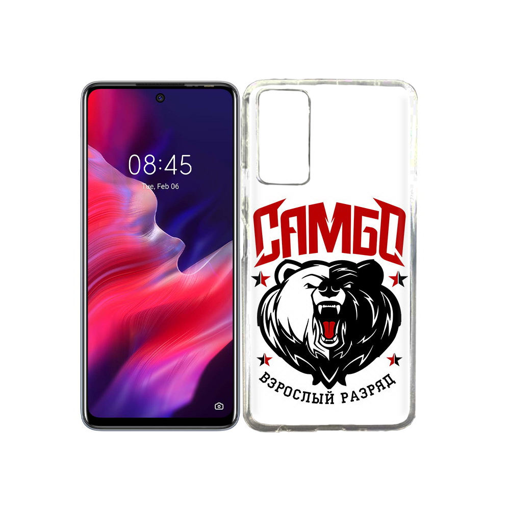 

Чехол MyPads Tocco для Tecno Pova 2 Единоборства Самбо медведь, Прозрачный, Tocco