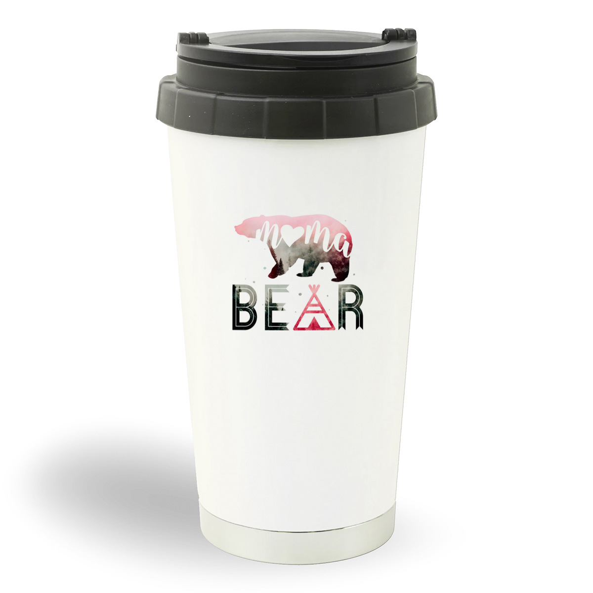 

Термостакан белый CoolPodarok Семья. papa bear