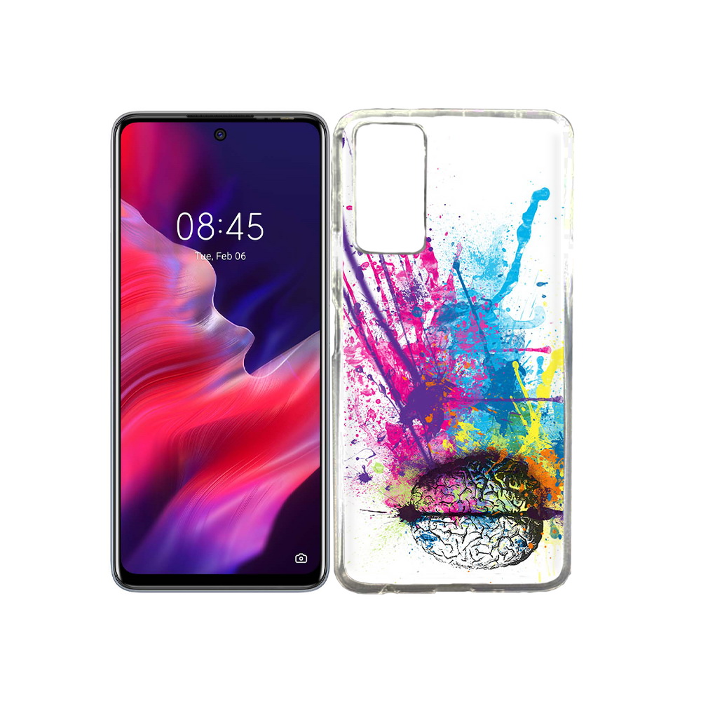 

Чехол MyPads Tocco для Tecno Pova 2 яркий красочный мозг, Прозрачный, Tocco
