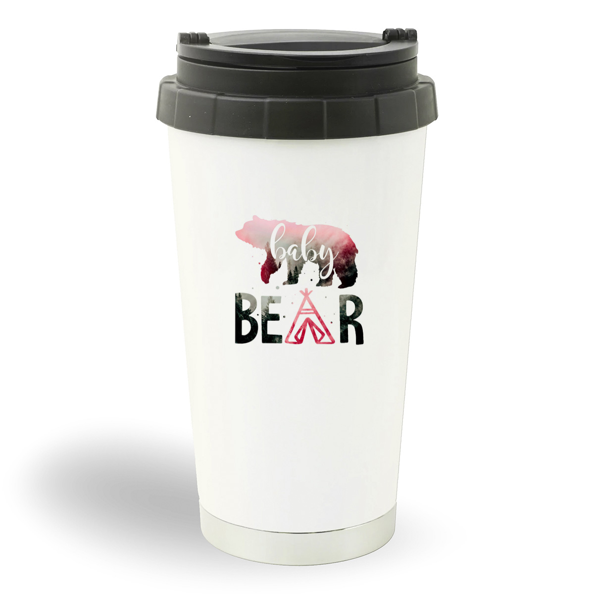

Термостакан белый CoolPodarok Семья. baby bear