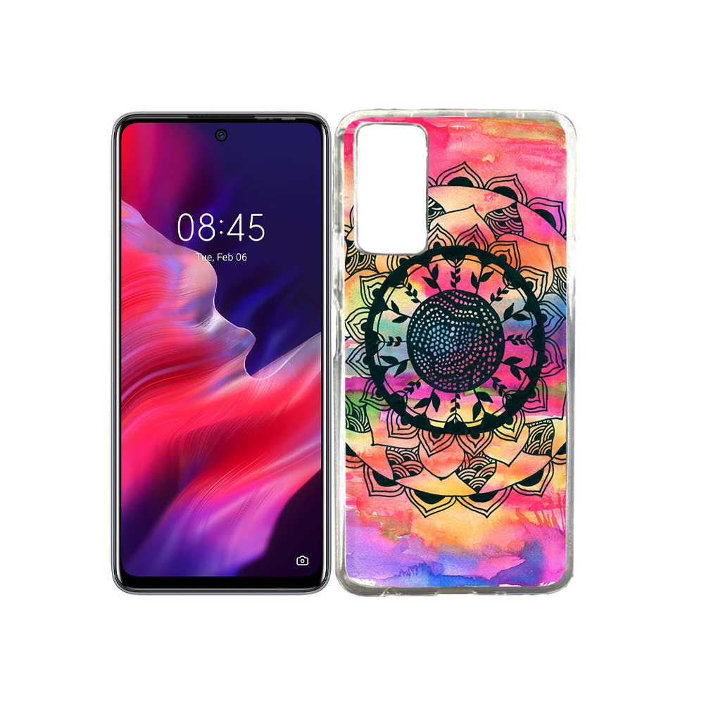 

Чехол MyPads Tocco для Tecno Pova 2 яркая абстракция круглый цветок, Прозрачный, Tocco