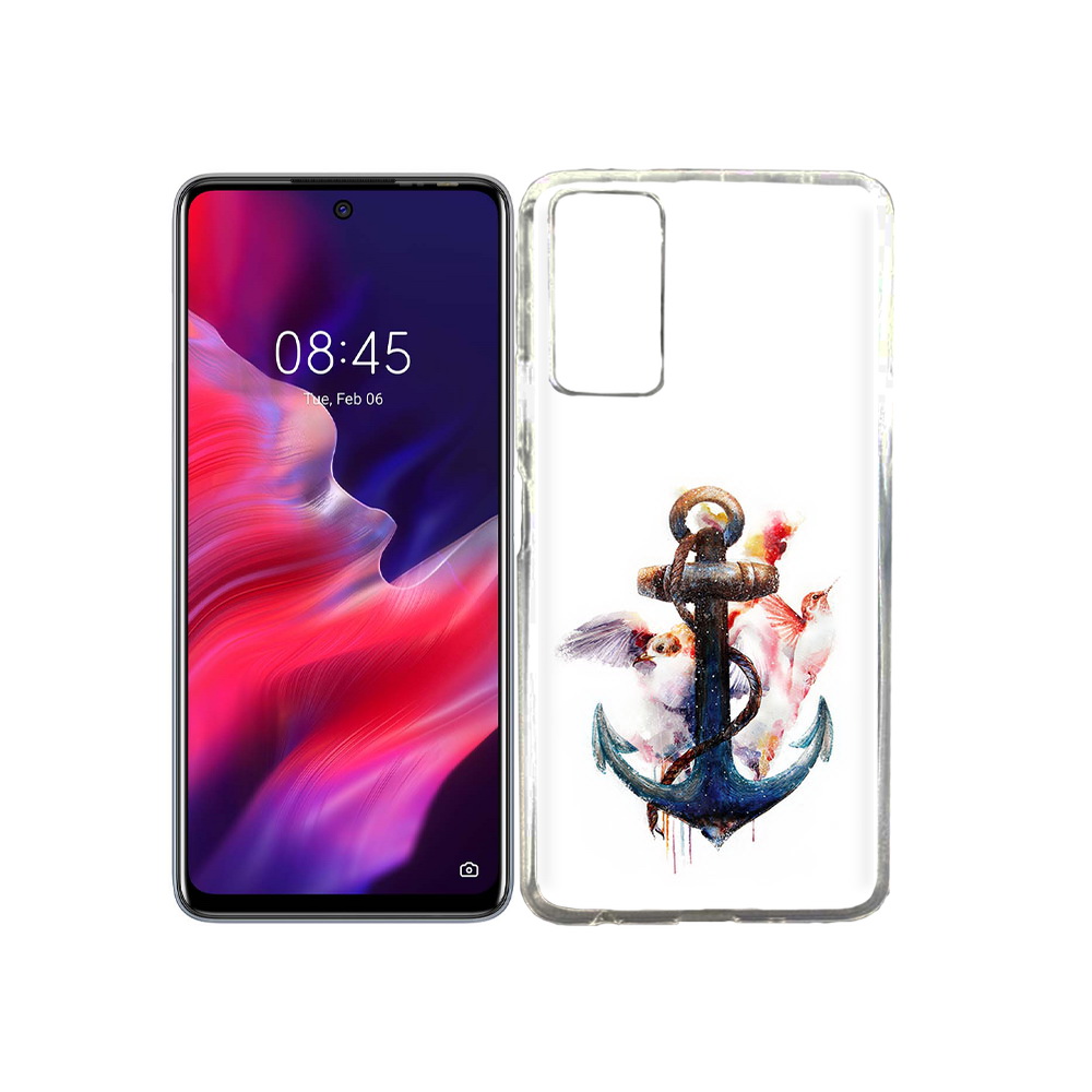 

Чехол MyPads Tocco для Tecno Pova 2 якорь с птицами, Прозрачный, Tocco
