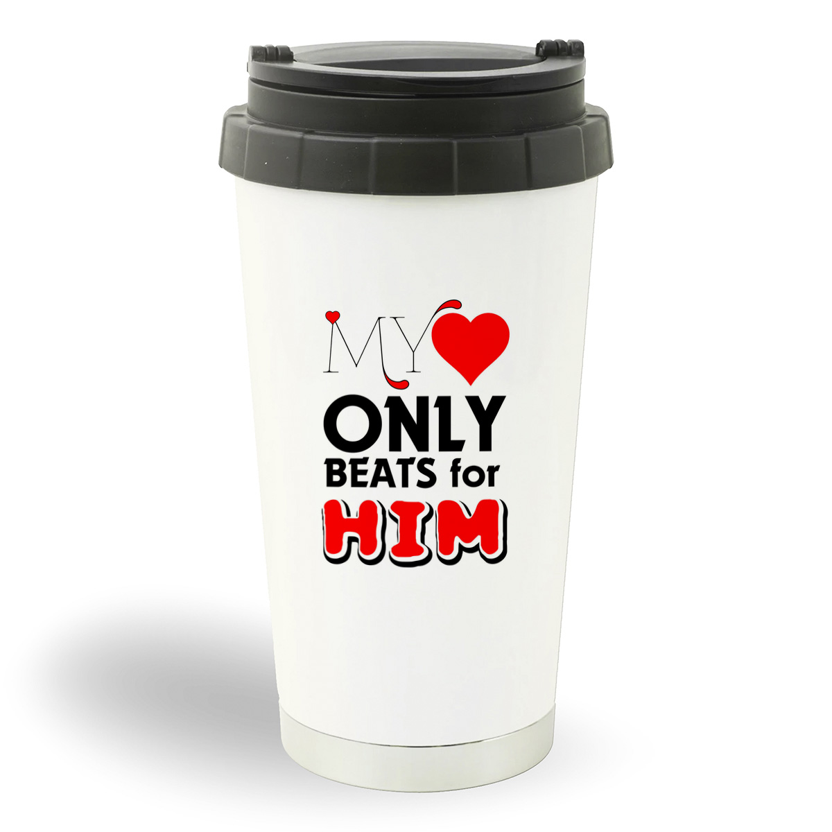 

Термостакан белый CoolPodarok MY ONLY HIM