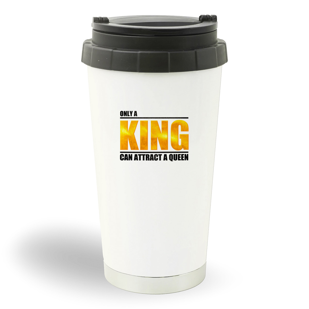 

Термостакан белый CoolPodarok onlyKING