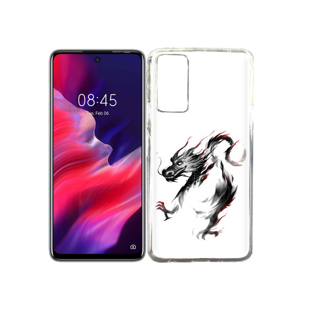 

Чехол MyPads Tocco для Tecno Pova 2 черный дракон, Прозрачный, Tocco