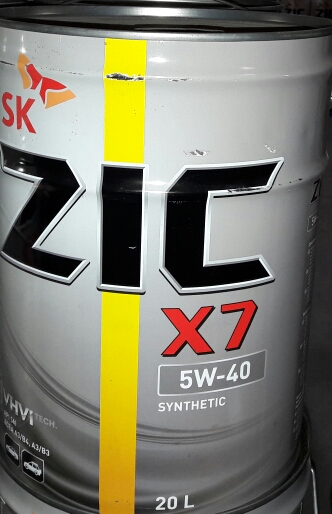 Масло ZIC  5/40 X7 SN/CF синтетическое  20 л