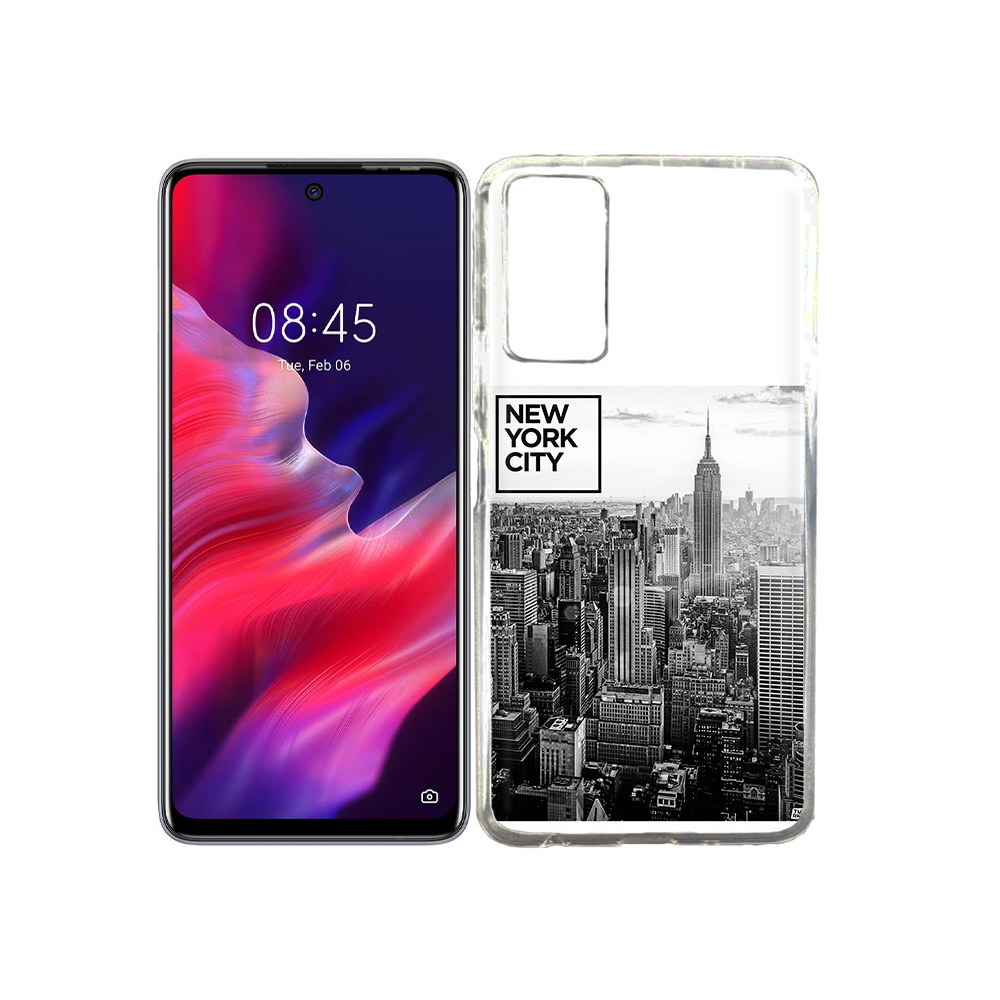 

Чехол MyPads Tocco для Tecno Pova 2 черно белый ньюерк, Прозрачный, Tocco