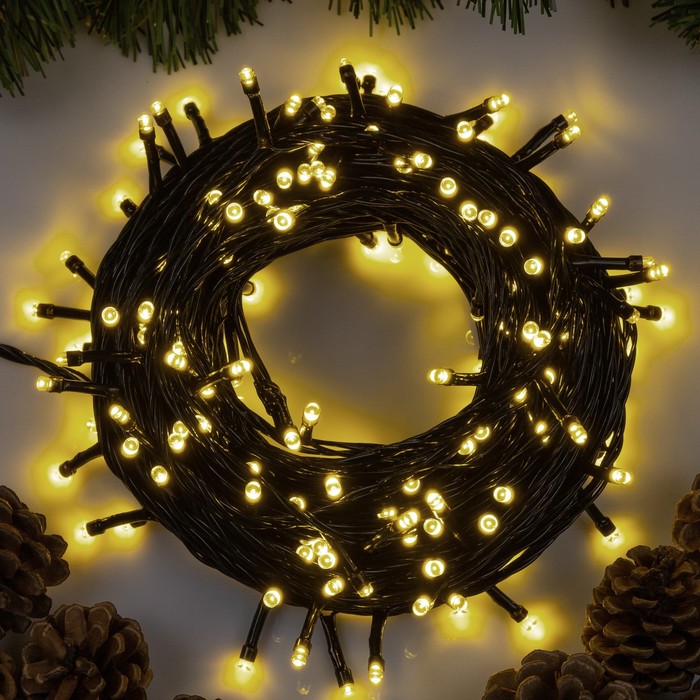 

Световая гирлянда новогодняя Luazon Lighting Нить 3556813 20 м белый теплый, Нить
