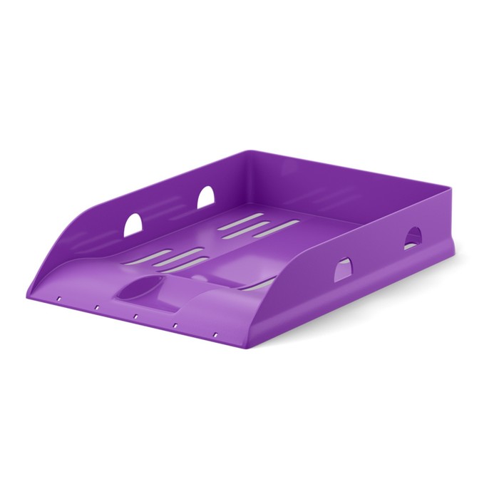 фото Erichkrause лоток для бумаг горизонтальный erichkrause base, vivid, пластик, фиолетовый