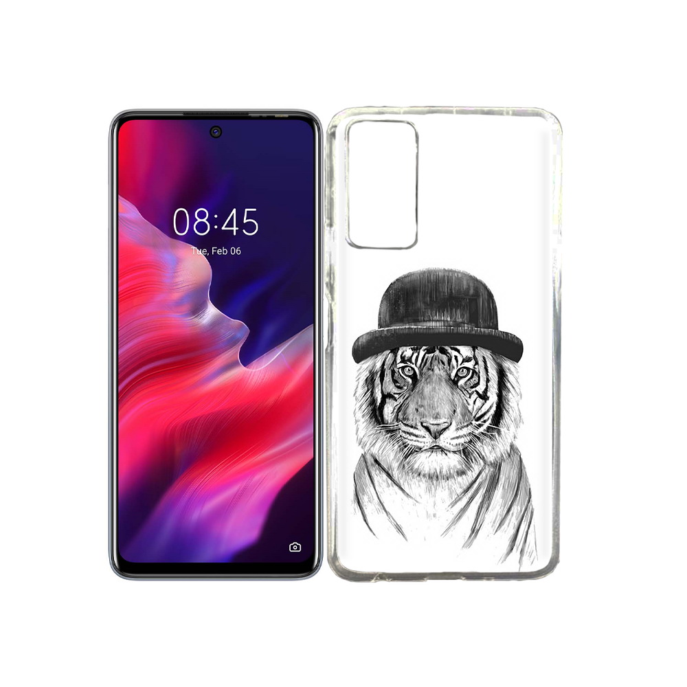 

Чехол MyPads Tocco для Tecno Pova 2 тигр британец, Прозрачный, Tocco