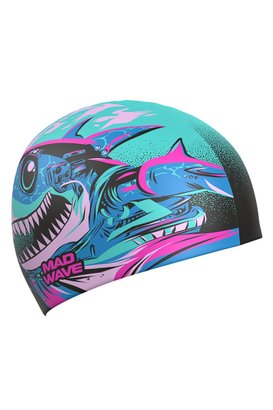 

Юниорская силиконовая шапочка ROBO SHARK  голубой