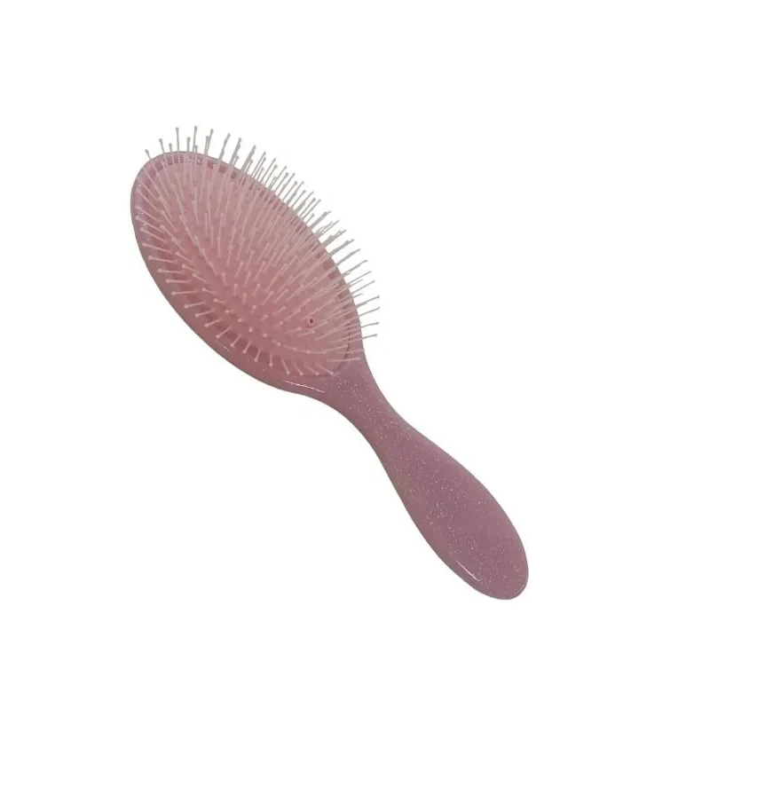 Расческа для волос Iron Style с металлическими зубьями 5551R Овальная розовая