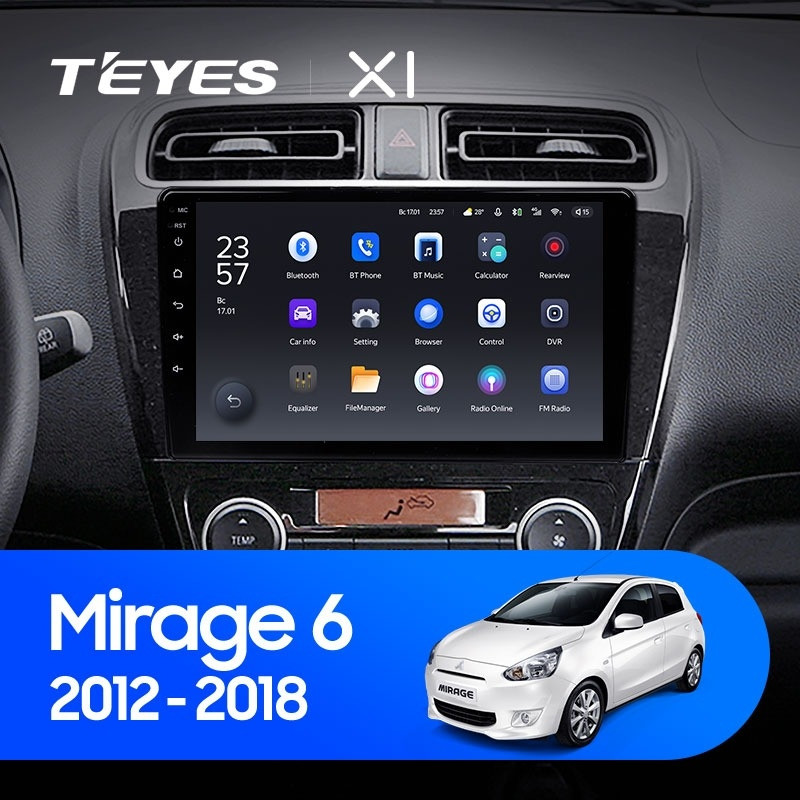 Штатная магнитола Teyes X1 4G 232 Mitsubishi Mirage 6 2012-2018 2590000₽