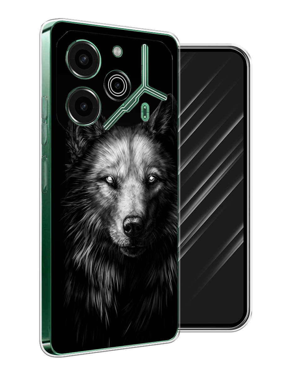 

Чехол Awog на Tecno Pova 6 Pro 5G "Волк черно белый", Серый;бежевый;белый, 305250-1