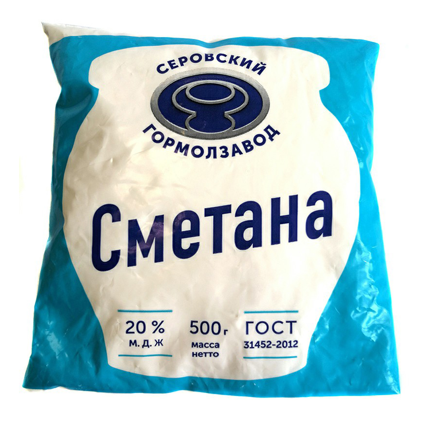 

Сметана Серовский Гормолзавод 20% БЗМЖ 500 мл