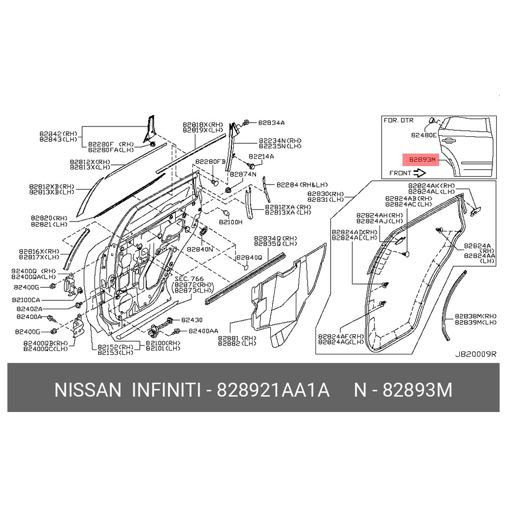 

NISSAN '828921AA1A ПЛАСТИКОВАЯ ПАНЕЛЬ З [ORG] 1шт
