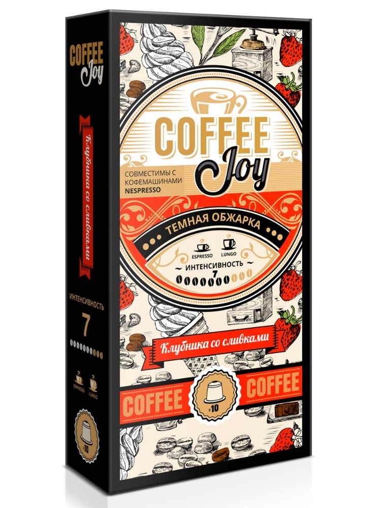 фото Кофе в капсулах coffee joy "клубника со сливками", формата nespresso (неспрессо), 10 шт.