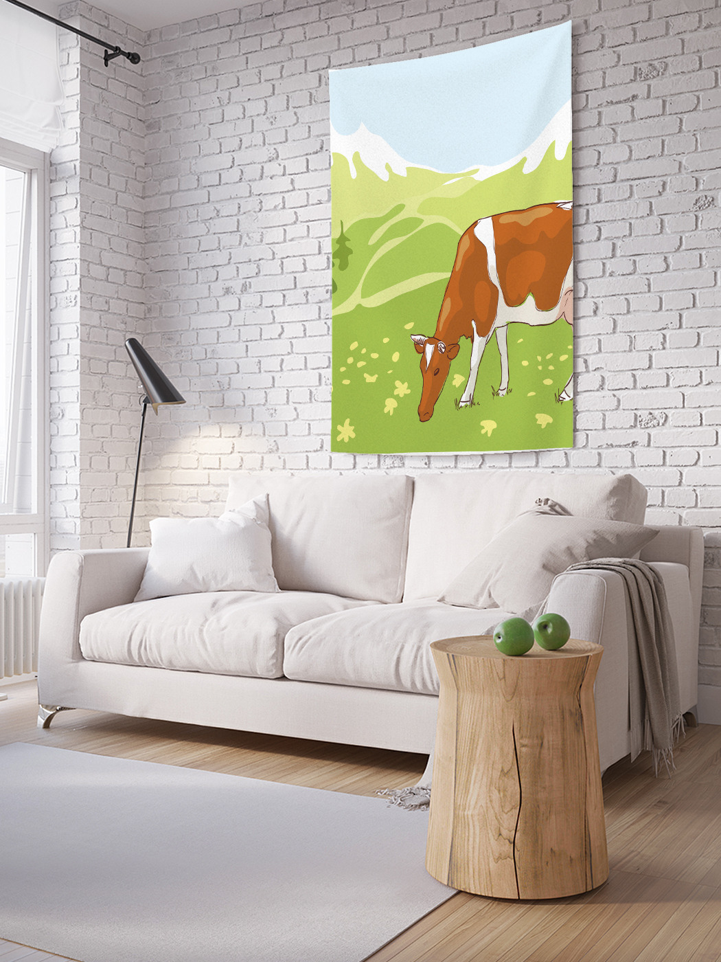 

Вертикальное фотопанно на стену JoyArty Корова пасется 150x200 см, Корова пасется