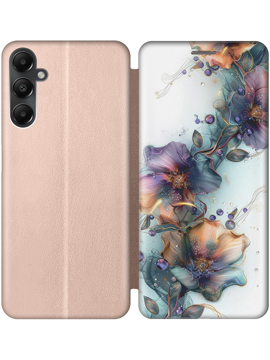

Чехол-книжка на Samsung Galaxy A05s с принтом "Мистические цветы" золотой, Белый;зеленый;золотистый, 776583710