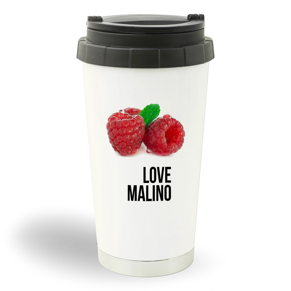 

Термостакан белый CoolPodarok Love malino