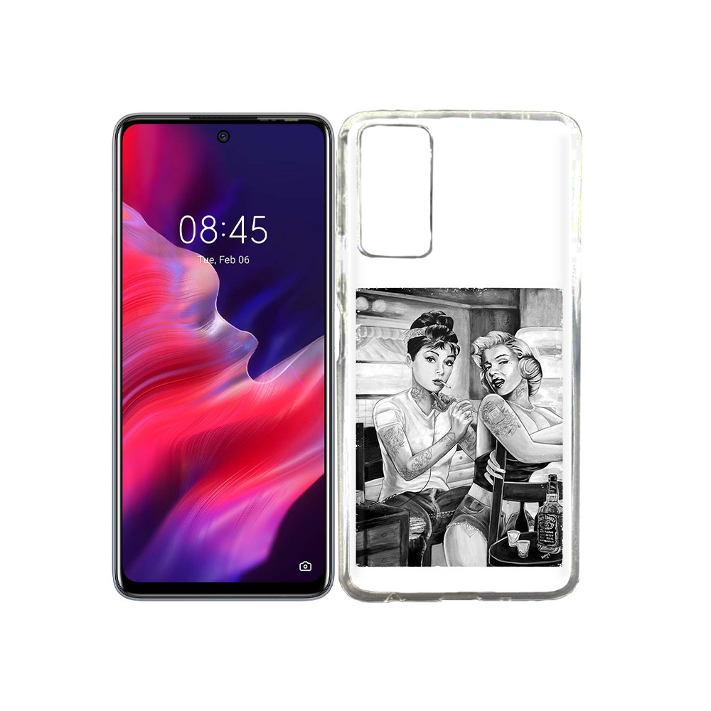 

Чехол MyPads Tocco для Tecno Pova 2 тату мастер, Прозрачный, Tocco