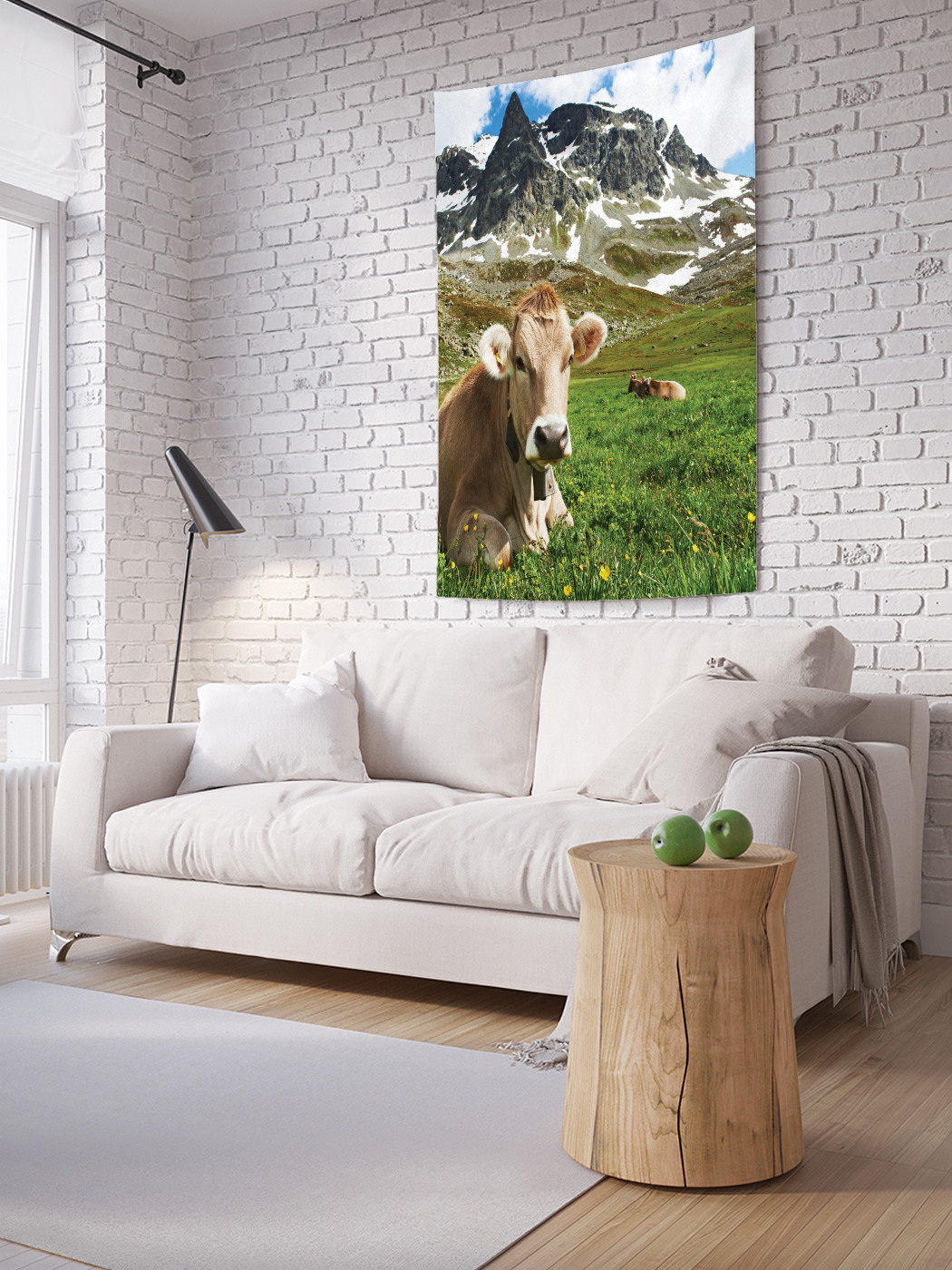 

Вертикальное фотопанно на стену JoyArty Корова отдыхает 150x200 см, Корова отдыхает