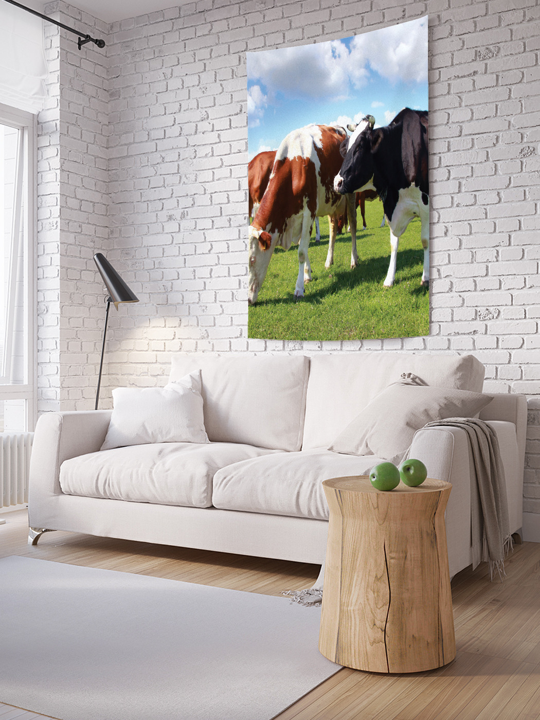 

Вертикальное фотопанно на стену JoyArty Коровы на траве 150x200 см, Коровы на траве